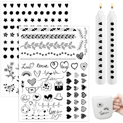 Rub On Sticker Herz, 2PCS Easy Rub Ons Folie Sprüche für Raysin Keraflott Möbel Glas Holz klötzchen, Rub-On Transfer Aufkleber DIY Deko Herzen Rub On Sticker Herz, 2PCS Easy Rub Ons Folie Sprüche für Raysin Keraflott Möbel Glas Holz klötzchen, Rub-On Transfer Aufkleber DIY Deko Herzen von QXRXN