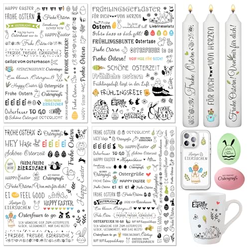 Rub On Sticker Ostern, Kerzen Tattoo Ostern Rub Ons Folie Ostern Frühling Sprüche für Raysin Keraflott Möbel Glas Holz Klötzchen Scrapbooking Sticker, Rub-On Transfer Aufkleber Kerzentattoos Ostern von QXRXN