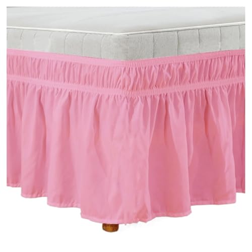 Bettrock,Betthusse,Bed Skirt Bettvolant for Einzelbett, elastische Bettrüschen, leicht anzubringen, leicht zu entfernen, farbecht, einfarbig, Bettvolant for Hotel, Zwillings-, Queen- und King-Size-Bet Bettrock,Betthusse,Bed Skirt Bettvolant for Einzelbett, elastische Bettrüschen, leicht anzubringen, leicht zu entfernen, farbecht, einfarbig, Bettvolant for Hotel, Zwillings-, Queen- und King-Size-Bet von QXYOGO