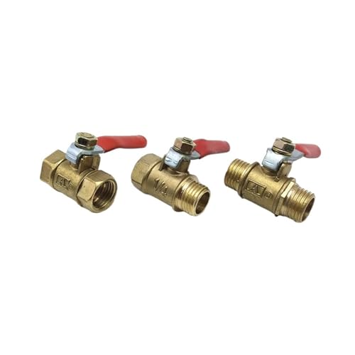 1/8 "1/4" 3/8 "1/2" Innengewinde Zweiwege-Messing-Pneumatik-Absperrkugelhahn Rohrverschraubung Anschlusskupplung Adapter(1/2",BSP_FEMALE TO FEMALE) von QXYSLHKC