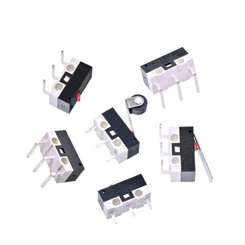10 PCS Kleiner Grenzmikroschalter Autoschalter mit Scrollrad-Mikroschalter Gebogener Fußbogengriff Mikroschalter Mausschalter(Beige) von QXYSLHKC
