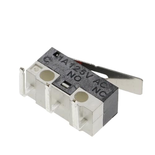 10 STÜCKE M-icro Endschalter Momentary Push Button Switch 1A 125 V AC Mausschalter 3 Pins Langer Griff Rollenhebelarm SPDT 12X6X6 MM(Bent foot-3) von QXYSLHKC