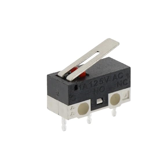 10 STÜCKE M-icro Endschalter Momentary Push Button Switch 1A 125 V AC Mausschalter 3 Pins Langer Griff Rollenhebelarm SPDT 12X6X6 MM(Handle 11.5mm) von QXYSLHKC