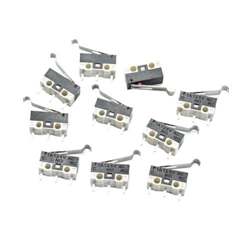 10 stücke Mi-cro Endschalter Druckschalter 1A 125 V AC Mausschalter 3 Pins Langer griff Rollenhebel Arm SPDT 12 * 6 * 6mm(Blue) von QXYSLHKC