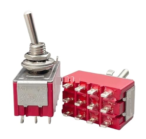 10 stücke kippschalter -402 Rot Auf-Auf 2 Position 4PDT AC 250V/2A 120V/5A(MTS 402) von QXYSLHKC