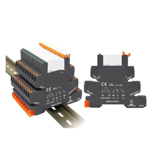 10PCS DIN Schiene Relais Modul 41F Mit LED 6A Schlank Relais 5V 12V 24V(10PCS 41F 24V) von QXYSLHKC