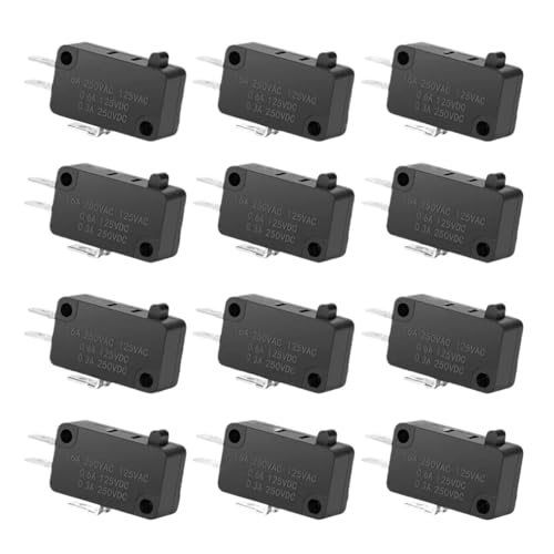 12 Stücke 125 V/250 V 16A SPDT Snap Action Taste Nützliche Schwarz Endschalter Stecker Antrieb Mikrowelle Tür von QXYSLHKC