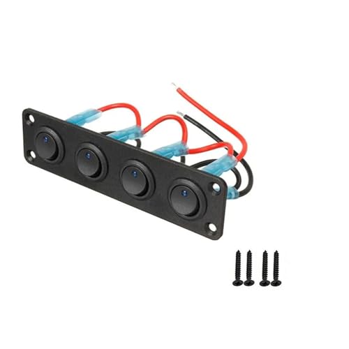 12V 1-4 Gang Universal Kippschalter Panel USB Auto Boot Marine RV Lkw Blau LED Styling Zubehör Marine Wippschalter(Green) von QXYSLHKC