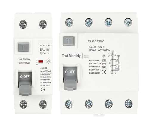 2P 4P 10/30/100/300mA Elektrische Fahrzeug EV Lade Pile Fehlerstromschutzschalter DC FI-SCHUTZSCHALTER RCD Typ B 6KA Din-schiene Erde Leckage(100mA,4P 40A) von QXYSLHKC