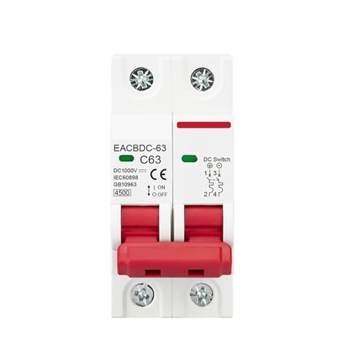 2P DC 1000V MCB Solar Circuit Breaker Überlast Schutz Schalter 6A 10A 16A 20A 25A 32A 40A 50A 63A DC1000V Photovoltaik PV(6A) von QXYSLHKC
