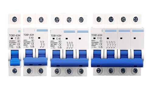 AC MCB TOB1-63H C-Kurve 230/400 V~ 50 Hz/60 Hz Leistungsschalter 1P 2P 3P 4P 3A 6A 10A 16A 20A 25A 32A 40A 50A 63A(2,63A) von QXYSLHKC