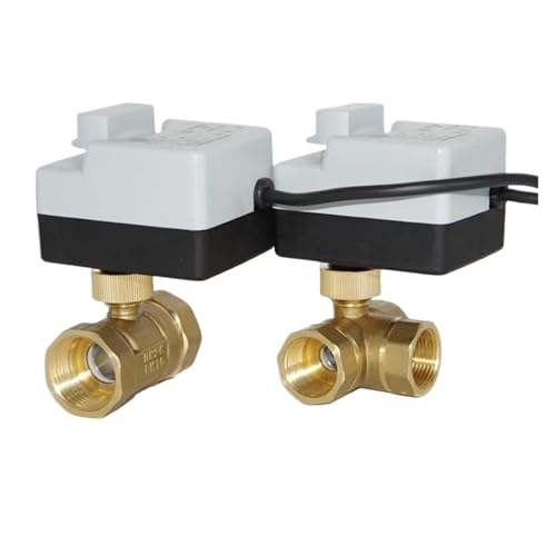 AC220V 3 Wege / 2 Wege DN15 DN20 DN25 DN32 DN40 mit manuellem Schalter Messing-Motorkugelhahn 3-Draht Zwei-Steuerung Elektrischer Antrieb(DN50,12-24V X 10PCS_2 WAYS) von QXYSLHKC