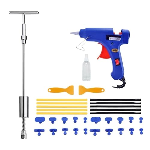 Auto-Dellen-Reparatur-Set, verstellbar, for Entfernen von Dellen ohne Ausbeulen, Werkzeug-Set, Karosserie-Dellen-Entferner, Abzieher for Hagelschäden an Autos(37 Pcs Set (EU Plug)) von QXYSLHKC