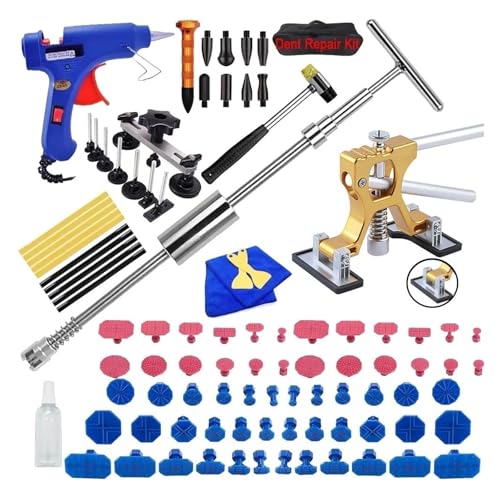 Auto-Dellen-Reparatur-Set, verstellbar, for Entfernen von Dellen ohne Ausbeulen, Werkzeug-Set, Karosserie-Dellen-Entferner, Abzieher for Hagelschäden an Autos(97 Pcs Set (EU Plug)) von QXYSLHKC