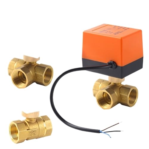 DN15/20/25/32/40/50 AC220V Elektrischer Messing-Kugelhahn Dreidraht Zwei-Steuerung 2-Wege-3-Wege-Magnetventil mit Stellantrieb(DN20,220V X 10PCS_2WAY) von QXYSLHKC