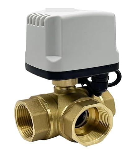 DN15 DN20 DN25 DN32 3-Wege-Messing-IP65-wasserdichter motorisierter Kugelhahn 3-Draht 2-Steuerung T-Typ-Kugelhahn(DN25,L TYPE_12VDC_CR02) von QXYSLHKC