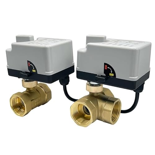 DN15 DN20 DN25 DN50 Motorisierter Messing-Kugelhahn 220 V 12 V 24 V 3-Draht 2-Steuerung Elektrische Antriebe mit manuellem Schalter(DN40,24VDC_2 WAY) von QXYSLHKC