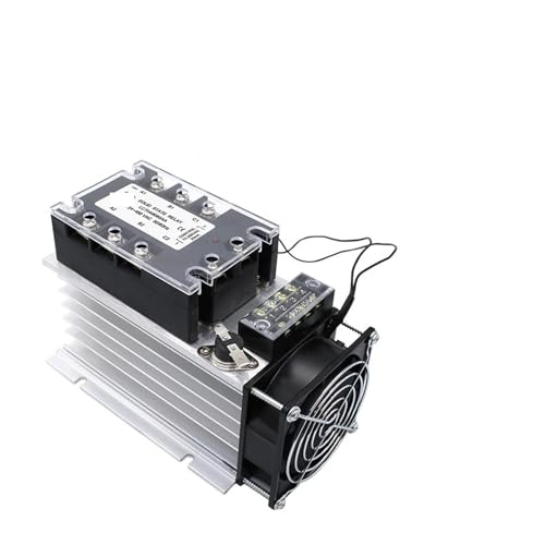 Dreiphasiges Halbleiterrelais SSR Nulldurchgang 3-phasiges Lastrelais 3-32VDC Steuerung mit Heizkörper 380V10A 25A 40A 60A 80A 100A(DC-AC,25A) von QXYSLHKC