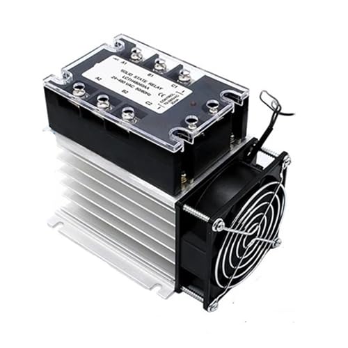 Dreiphasiges Halbleiterrelais SSR Nulldurchgang 3-phasiges Lastrelais 3-32VDC Steuerung mit Heizkörper 380V10A 25A 40A 60A 80A 100A(DC-AC,40A) von QXYSLHKC