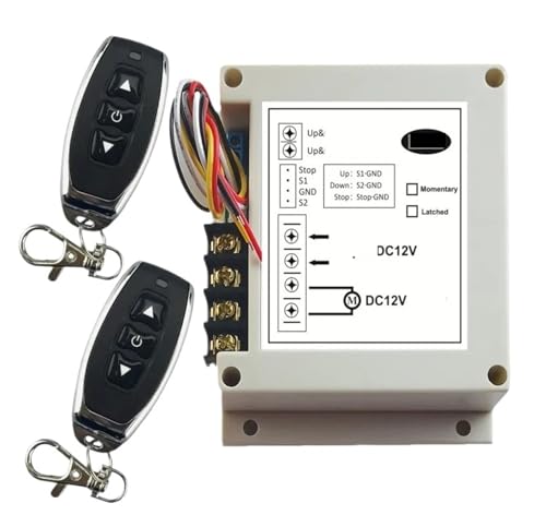 Externe Taste Fernbedienung Motor Drahtlose Schalter 12V 40A 400W Reverse Stop Up Stop Fernbedienung Schalter(WHITE,Momentary) von QXYSLHKC