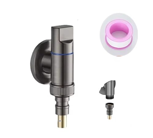 Funktion Waschmaschine Wasserhahn Messing Wasser Stop Schnell Öffnung Winkel Ventil Wand Montiert G1/2 Wasser Stop Clip Dreieck Ventil(Gray) von QXYSLHKC