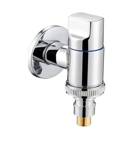 Funktion Waschmaschine Wasserhahn Messing Wasser Stop Schnell Öffnung Winkel Ventil Wand Montiert G1/2 Wasser Stop Clip Dreieck Ventil(Silver) von QXYSLHKC