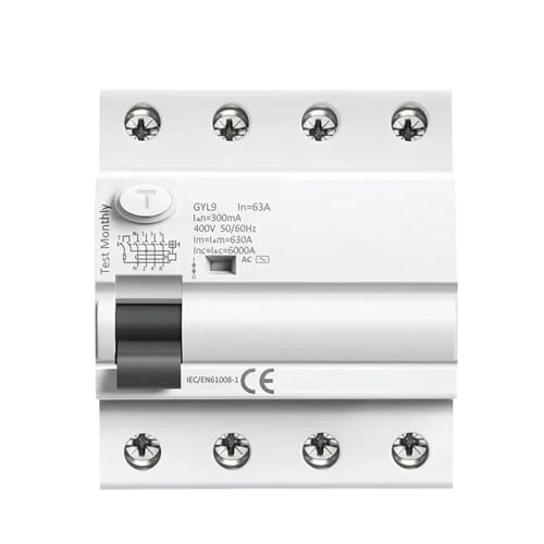 GYL9 AC Fehlerstromschutzschalter Elektromagnetischer Differentialschutzschalter Sicherheitsschalter 4P 40A 63A 100A(4P 25A,100mA(0.1A)) von QXYSLHKC