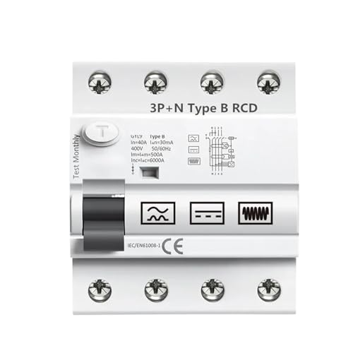 GYL9 Typ B RCD Din-Schiene Erdschlussstromschutzschalter DC FI-SCHUTZSCHALTER RCD 2P 4P 63A 30mA 100mA 300mA 6KA IEC62423(4P-40A-100mA) von QXYSLHKC