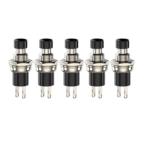 Momentary Push Button Switch Reset Jog Lock Free Switch 3A 220VAC SPST Pushbutton Normalerweise offen (NO) Schwarze & rote & grüne Kappe(Black-5pcs) von QXYSLHKC