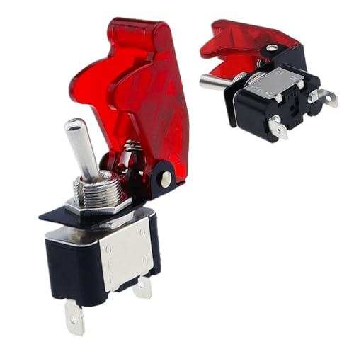 Stil KN3A-101 Kippschalter Kipphebel 2Pin 2/Gang EIN-AUS 10A 125V/250V AC Kappe passend 12V, 24V, 48V, 110V, 220V universell(1Set transparent R) von QXYSLHKC