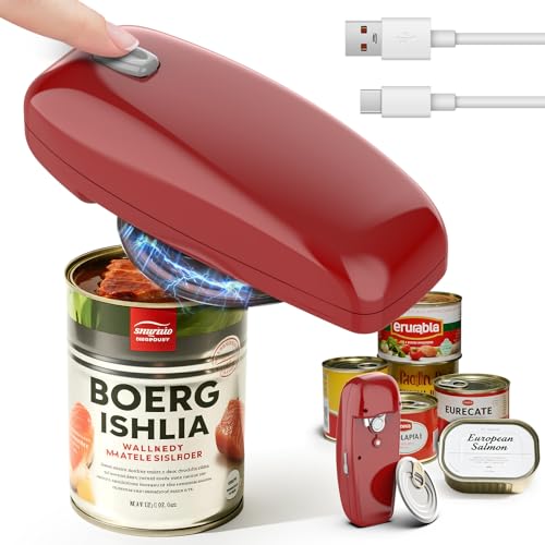 Wiederaufladbarer elektrischer Dosenöffner, Auto-Stop-Dosenöffner für die Küche für Senioren, Arthritis und Mütter, One-Touch-Taste, elektrischer Dosenöffner, Glasöffner, keine scharfen Kanten und von QYCHHJ