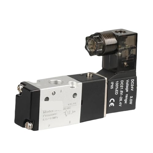 1/8" Magnetventil 3-Wege-Pneumatik-Luftregelventil Elektrisches Gas-Magnetventil Aluminiumgehäuse 3V110-06 12V(Only 3V110-06,DC24V) von QYCWHXVDF