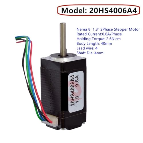 1 Stück 20BYG 40 mm Motorlänge 0,6 A Strom 2,6 N.cm, 20HS4006A4 Hybrid 8 Mini-Mikroschrittmotor 12 V von QYCWHXVDF