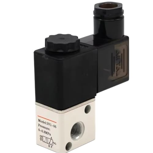 1 Stück 3V1-06 NC-Magnetventil 12 V/24 V 3-Wege-2-Position 1/8 Zoll BSPT Normalerweise geschlossenes pneumatisches elektrisches Kugelventil(DC12V) von QYCWHXVDF