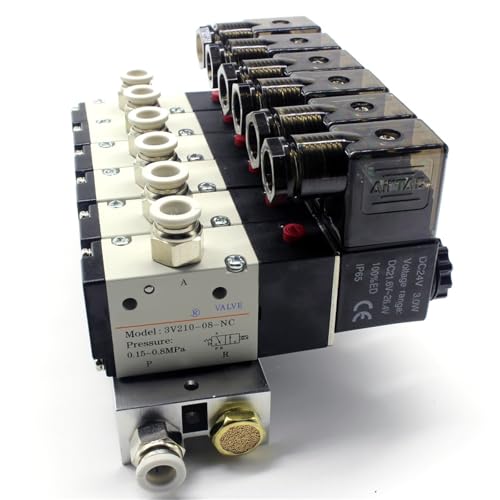 1 stück 3V210-08 Verteilerstation Magnetventil 3port 2position Mehrwege-Kombination DC12V 24V AC220V Mit Magnetventilen(AC220V 4mm fittings,2 Stations) von QYCWHXVDF