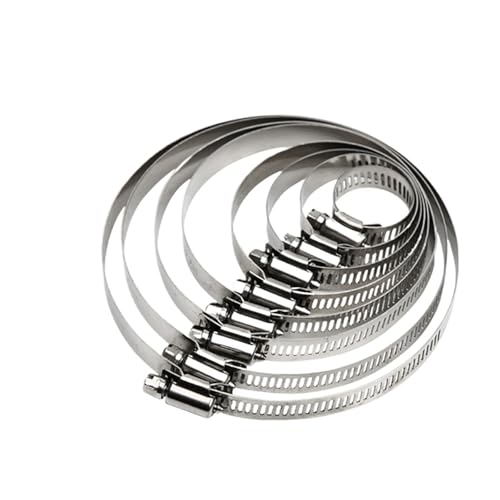 10 Stück 8 mm - 700 mm Edelstahl verstellbare Antriebsschlauchschelle Kraftstoffleitung Wurmgröße Clip Hoop Snap Amerikanische Schlauchschellen(14-27mm) von QYCWHXVDF