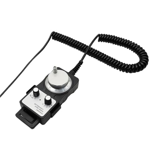 1pc Drehgeber Handheld Box Pulse Inkrement Einstellbar Rot Notfall Stop Taste 25 100P/R Generator Hand Rad(RST1469,25PPR_5V) von QYCWHXVDF
