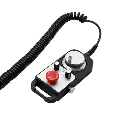 1pc Drehgeber Handheld Box Pulse Inkrement Einstellbar Rot Notfall Stop Taste 25 100P/R Generator Hand Rad(RST1474,100PPR_24V) von QYCWHXVDF