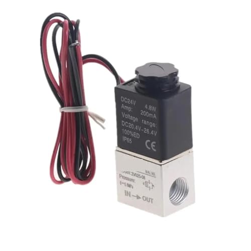 1pc Kompressor Ventil 1/4 "Normal Geschlossen Pneumatische Aluminium Magnetventile 12V 24V Spannung for Luft(2V025-Wire-BT-6mm,12V DC) von QYCWHXVDF