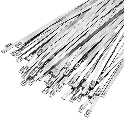 20/40 Stück Edelstahl-Kabelbinder, wiederverwendbar, selbstdichtend, Metall-Befestigungsring, Kabel, Mehrzweck-Hardware-Kabel(4.6X100mm 20pcs) von QYCWHXVDF