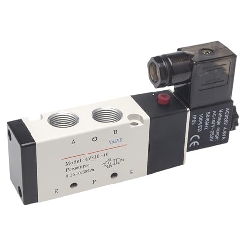 4V310-10 5 Ports 2 Position Einzel Magnet Pneumatische Luft Ventil 3/8 "BSPT DC12v DC24v AC110v AC220v(DC 12V) von QYCWHXVDF