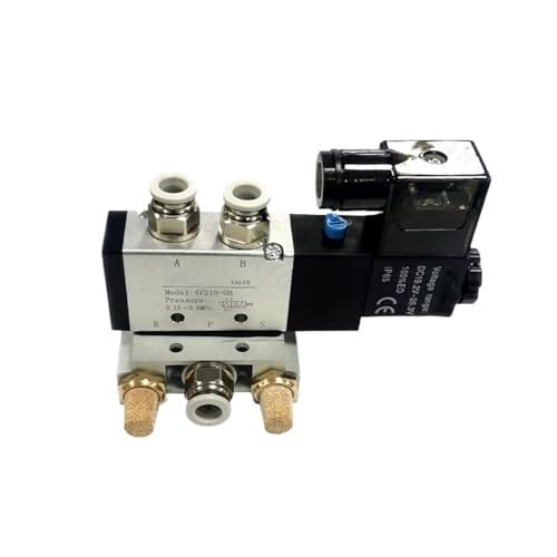 AC110V/220V Multi Option 4V210-08 Pneumatische Magnetventil Block Mit Schalldämpfer Fitting Basis Verteiler 2/3/4/6Way(1 ROW,AC220V w 8mm) von QYCWHXVDF