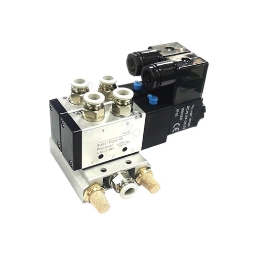 AC110V/220V Multi Option 4V210-08 Pneumatische Magnetventil Block Mit Schalldämpfer Fitting Basis Verteiler 2/3/4/6Way(2 ROW,AC110V w 6mm) von QYCWHXVDF