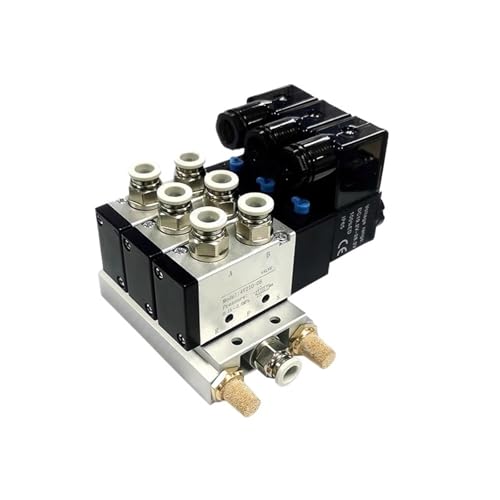 AC110V/220V Multi Option 4V210-08 Pneumatische Magnetventil Block Mit Schalldämpfer Fitting Basis Verteiler 2/3/4/6Way(3 ROW,AC110V w 6mm) von QYCWHXVDF