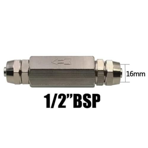 Pneumatisches Rückschlagventil 6 mm 8 mm 10 mm 1/4 Außendurchmesser Schlauch Einwegventil Luft Gas Einweg-Messingventil Luftkompressorrohr(CV-04BSP 16MM5) von QYCWHXVDF