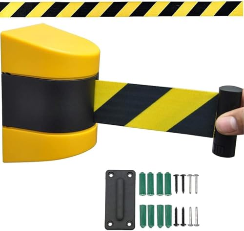 Wall Mount Retractable Belt Barrier, Crowd Control Wall Barrier Fixed Safety Belt mit ABS Case, Caution Do Not Enter Belt für Lebensmittelgeschäft Einzelhandel Stadion Schule(3M Farbe:Gelb-schwarz ) Wall Mount Retractable Belt Barrier, Crowd Control Wall Barrier Fixed Safety Belt mit ABS Case, Caution Do Not Enter Belt für Lebensmittelgeschäft Einzelhandel Stadion Schule(3M Farbe:Gelb-schwarz ) von QYDZSHOP