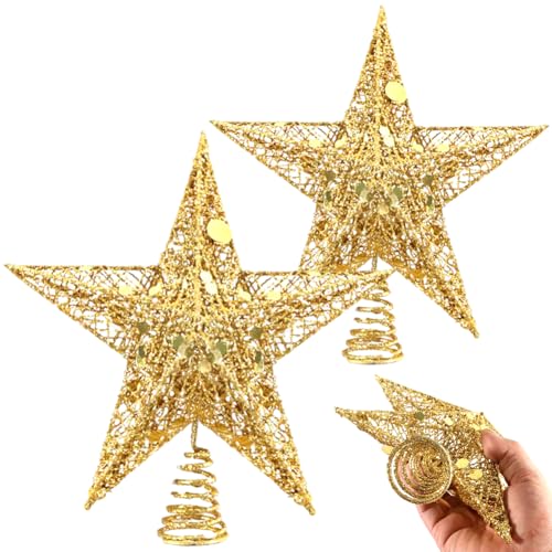 2PCS Christmas Tree Topper Star, Mini Tree Topper Star, Christmas Tree Topper Star, Christmas Tree Topper Small, Mini Decoration Christmas for Christmas Tree Decoration 2PCS Christmas Tree Topper Star, Mini Tree Topper Star, Christmas Tree Topper Star, Christmas Tree Topper Small, Mini Decoration Christmas for Christmas Tree Decoration von QYEHF