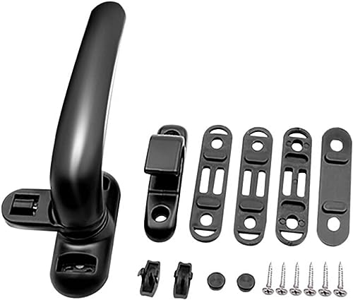 QYEURFOF Flügelfensterschloss Radgriff Hardware Möbelbedarf Tür- und Fenstergriffe(Black Left) von QYEURFOF