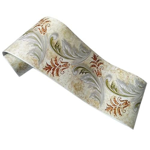Selbstklebende Wandaufkleber Grenze 3D Blumentapete Bordüre DIY Selbstklebende wasserdichte Wandbordüren Wohnzimmer Küche Badezimmer Heimtextilien Wandaufkleber(WB65-09) von QYGCYOO