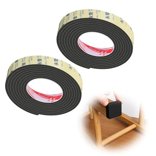 2 Rollen Filzband selbstklebend 20 mm x 2 m – Filzstreifen & Filzgleiter selbstklebend, Filzklebeband für Möbel, Schutz vor Kratzern & Geräuschen, schwarz von QYHON